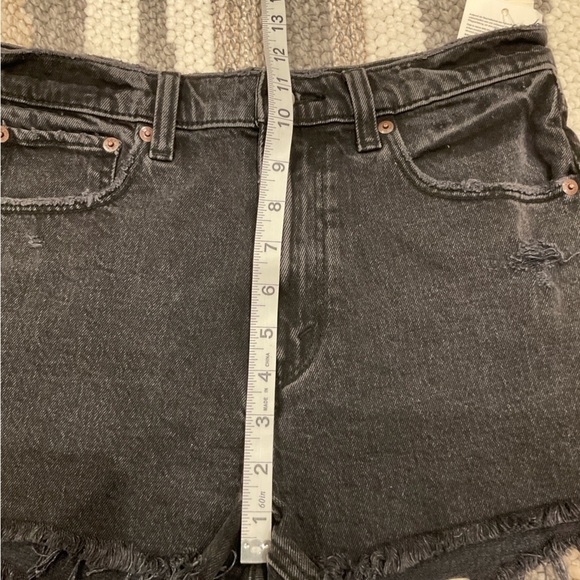 NWT Abercrombie & Fitch Distressed Mini Short Fringe Zip Fly Black Size 27 - Picture 10 of 16